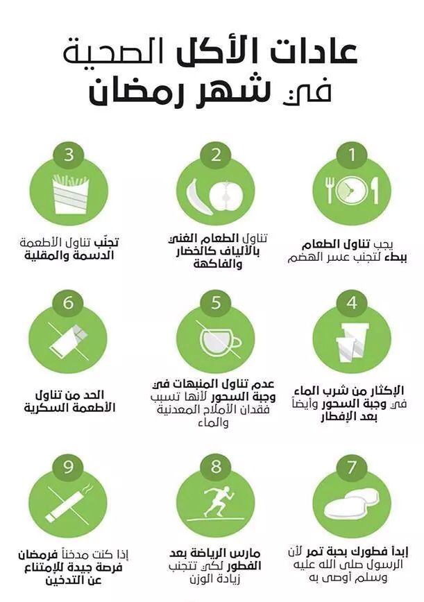 نصائح صحية في رمضان