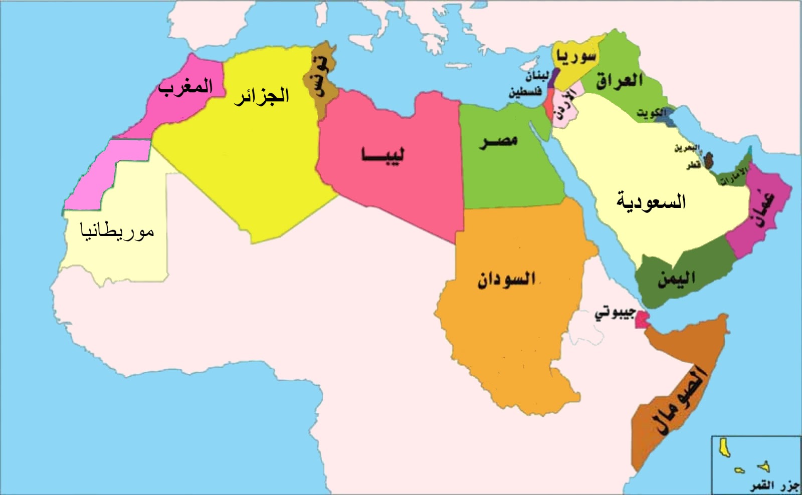 Map of the Arab world in pictures